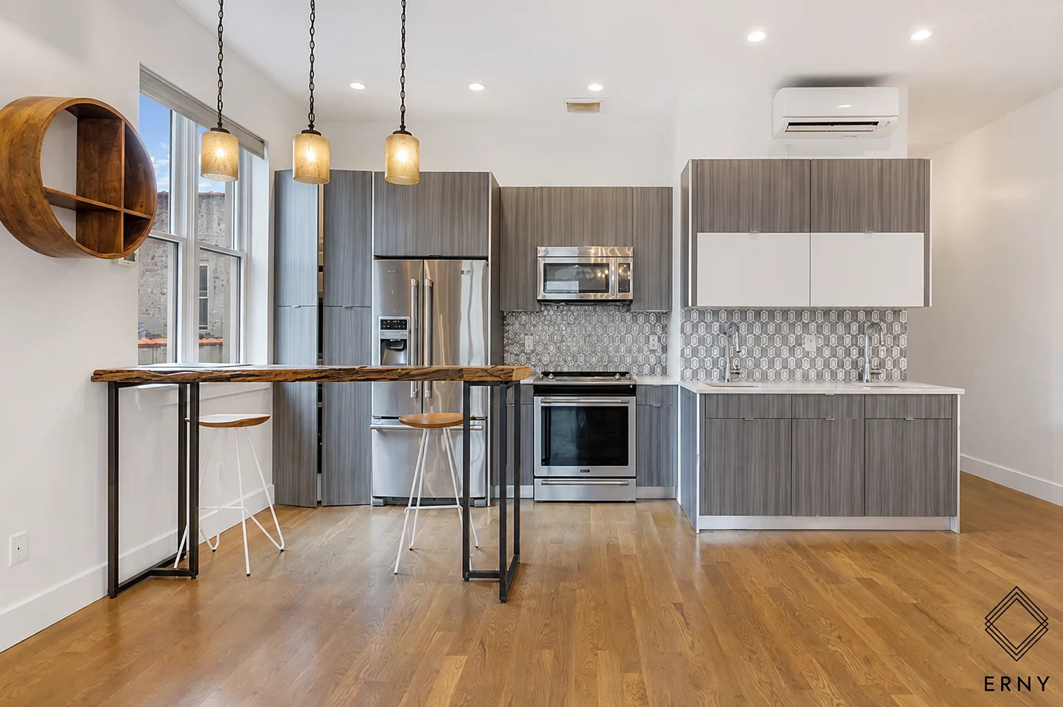 Alternate view of the finished kitchen cabinetry at 65 Whipple Street Apartment 2R